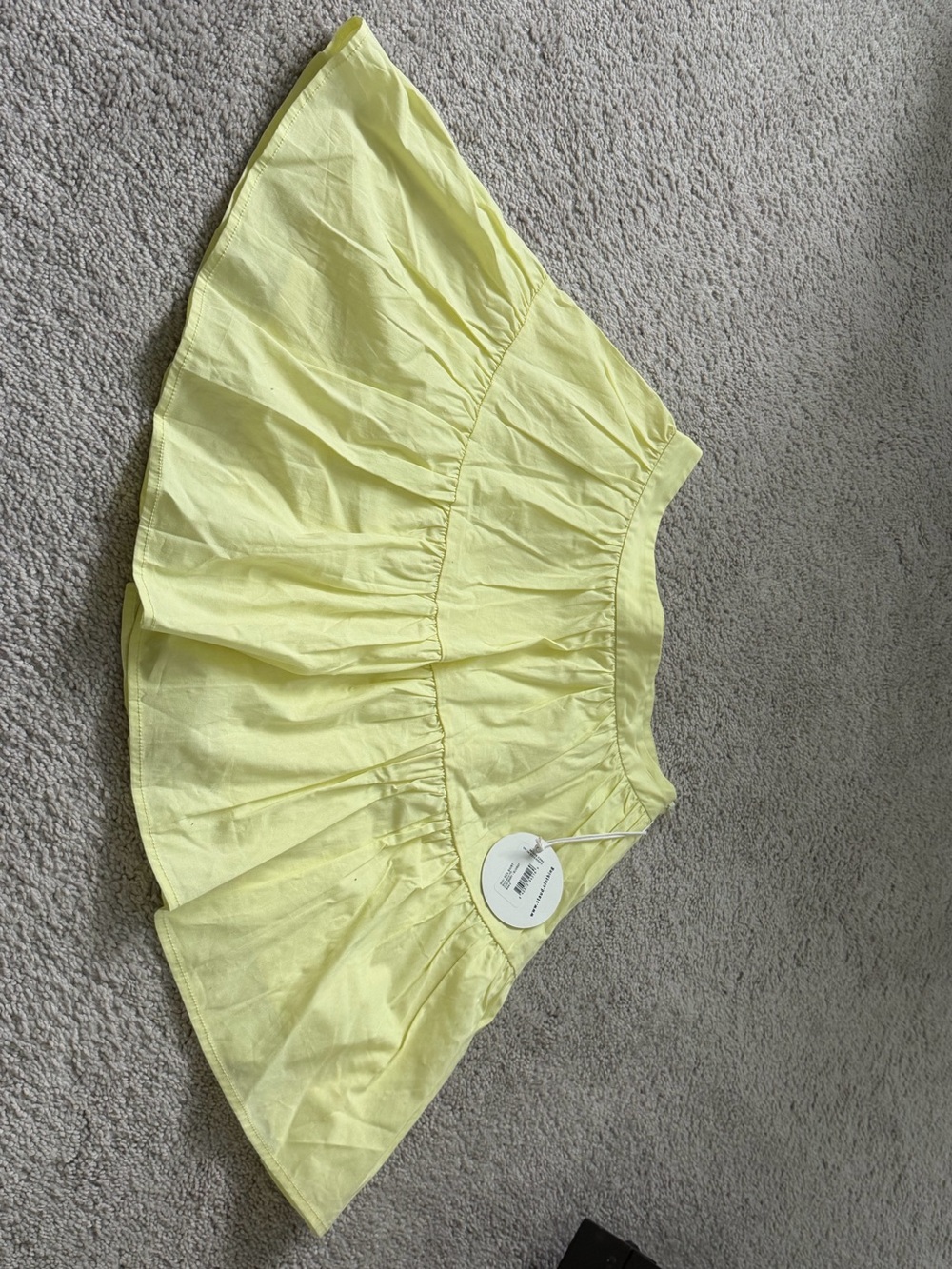 STAUD Yellow Tiered Cotton Skirt NWT